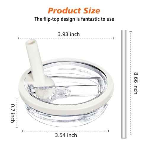 40 oz Tumbler Flip Straw Lid for Stanley Cup Accessories, 2 Pack Leak Proof Stanley Lid Replacement 40 oz for Stanley Quencher