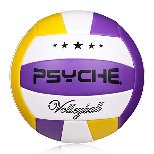 Official Size 5 Volleyball - Purple-Yellow-White Indoor & Outdoor Beach Ball