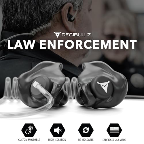 Two-Way Radio Headset with Custom Molded Ear Tips for Surveillance and Security