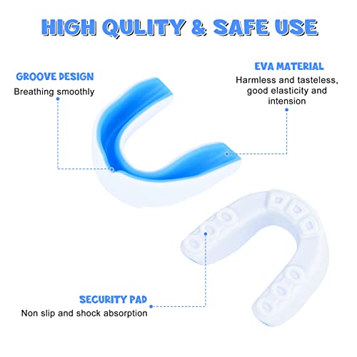 Youth Mouth Guard 6 Pack for Kids 8-14 Years Old with Carry Cases - Safe Sports Protection