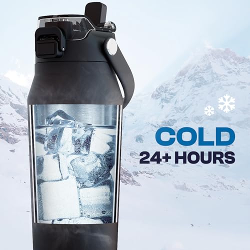 Insulated Water Bottle 24oz with Straw & Chug Lid - Leak-Proof, Keeps Drinks Cold