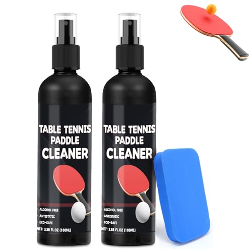 Table Tennis Racket Cleaner Spray & Sponge Kit - Removes Residue & Boosts Spin