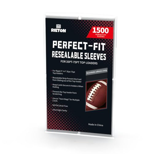 Top Loader Card Sleeves Resealable Pack for 35-75PT Trading Cards - 1500 pcs