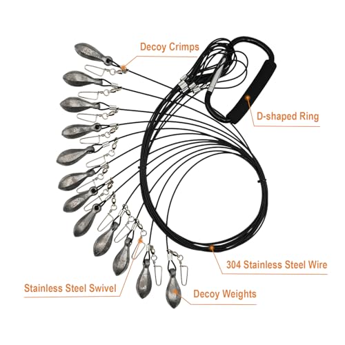 Tangle-Free Duck Decoy Rigs Weights 4oz 36in & 48in - 12 Pack