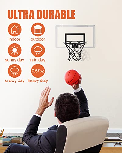 Mini Basketball Net Replacement 8 Loop Black for Indoor Door & Wall 8-10.25" Hoop