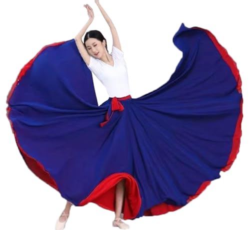 Women's Fairy Lyric Dance Skirt - Gradient Chiffon Ballet & Modern, One Size, Red & Royal Blue