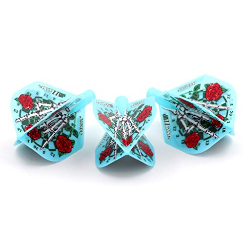 Dart Flights Standard Shape - Blue Jazzmatal, Compatible with AK7 Shafts