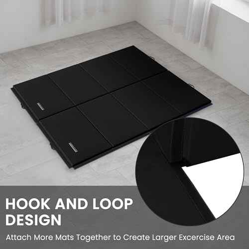 Fitvids 10'x4'x2" Folding Exercise Gymnastics Mat for Tumbling, Gym Workoutt Mat with Carry Handles, Tri-Fold High-Density Anti-Tear Aerobics Mats for Yoga, Pilates, Martial Arts, Home Fitness & Play
