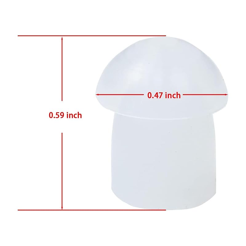 Replacement Mushroom EarTips 100-Pack for Radio Earpieces, Silicone Earbud Tips