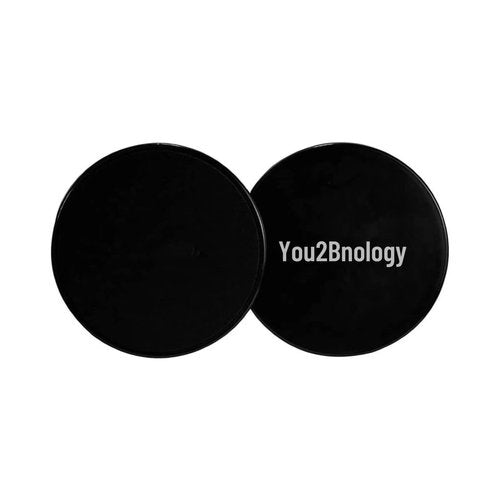 You2bnology Core Sliding Discs, Dual Sided Workout Sliders for Carpet & Hardwood Floor, Home Ab Pads Exercise Equipment Fitness Sliders for Women and Men (Black)