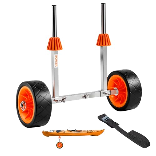 Kayak Cart with 250 lbs Load Capacity, Paddle Board Dolly, Rubber Tires