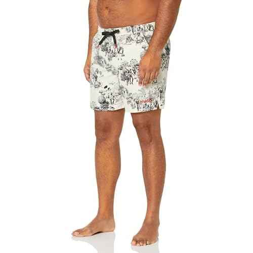HUGO Men's Standard Modern Toile Swim Trunks