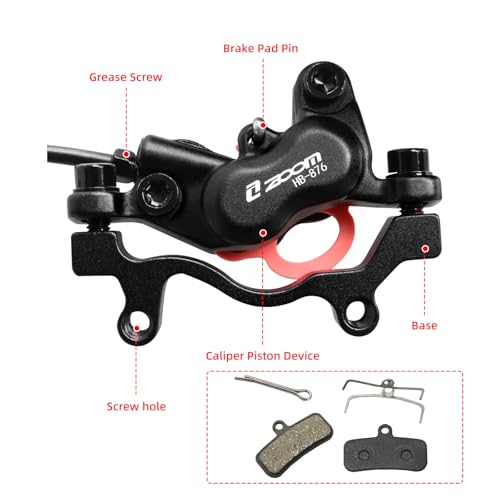 Hydraulic Disc Brake Set for Mountain Bikes - Rear Black - 1450mm Cable
