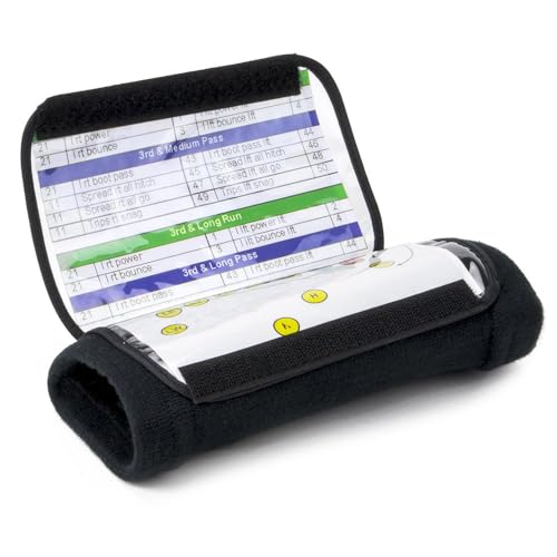 Football Quarterback Playbook Wristband with Triple Insert Holder - Large 6.5"