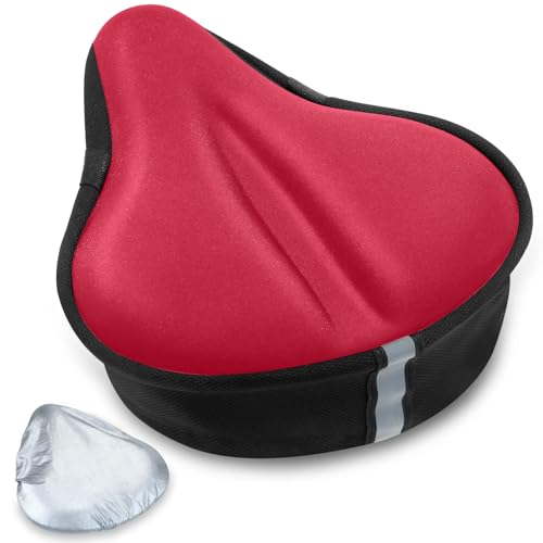Red Gel Bicycle Seat Cover Cushion for Women and Men