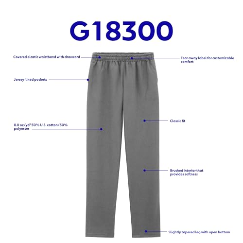 Adult Fleece Sweatpants with Pockets - Navy XX-Large Open Bottom G18300