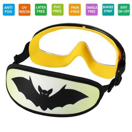 Kids Swim Goggles Age 3-8, Toddler Goggles No Hair Pull,Child Swimming Mask Fabric Strap (1PK Kids - Yellow)