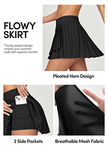 Women’s Tennis Skirt with Pockets High Waist Pleated Athletic Skort