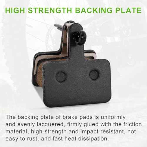 RUTU 4 Pairs Metal Premium Ebike Brake Pads, Noise Free Disc Brake Pads with Installation Tools Compatible with E Bike Brake Pads MT200 M355 M446 M315 M365 MTB Bike