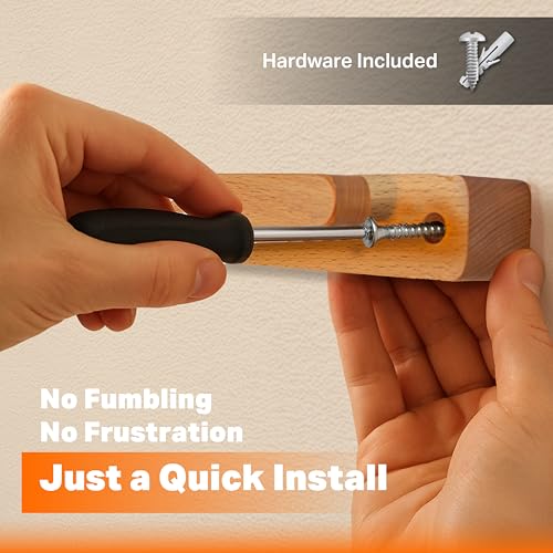 1-Pack Vertical Skateboard Wall Mount - Wooden Skateboard Rack Hanger - Longboard Mini Cruiser Skateboard Display Storage Accessories - Skate Board Holder Shelf Organizer Skateboard Deck D?cor