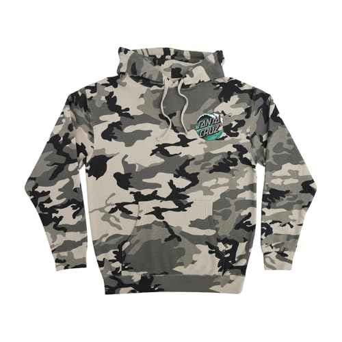 Wave Dot Hooded Pullover Heavyweight Fleece Sweatshirt