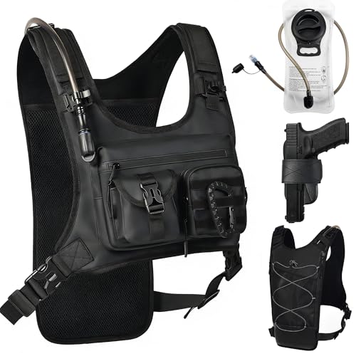 Hydration Running Vest Backpack with 2L Water Bladder - Lightweight Reflective Chest Pack for Hiking Cycling & Marathon