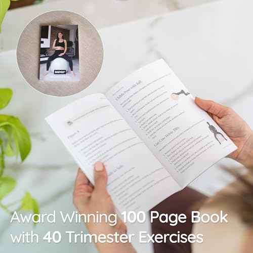 BABYGO Birthing Ball - Pregnancy Yoga Labor & Exercise Ball & Book Set Trimester Targeting, Maternity Physio, Birth & Recovery Plan Included Anti Burst Eco Friendly