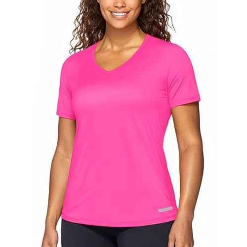 Zengjo Womens Running Shirts Quick Dry Short Sleeve Workout Yoga Tops V Neck Athletic Tees Sports Exercise Wicking T-Shirt