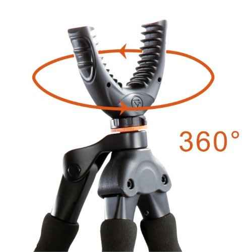 Vanguard Quest T62U Shooting Stick. Tripod, Bi Pod, Gun Pod All in One with Removable U Shaped Yoke, Quick Flip Leg Locks, Foam Hand Grips, Black