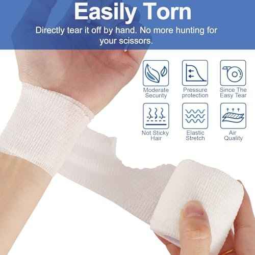 24 Pack White Self Adhesive Bandage, 2¡± x 5 Yards Medical Wrap, Cohesive Bandage Wrap, White Tape Baseball, Self Stick Bandage Tpae, First Aid Gauze for Ankle, Leg, Arm