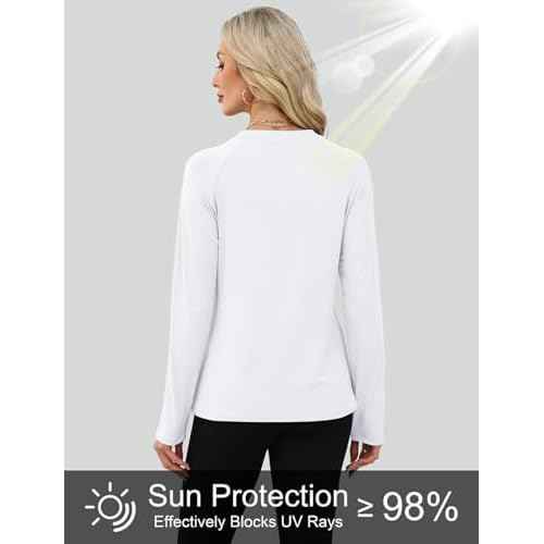 WIHOLL Workout Tops for Women Long Sleeve Sun Shirt UPF 50+ UV Protection Running Hiking Clothes Quick Dry Athletic Tops