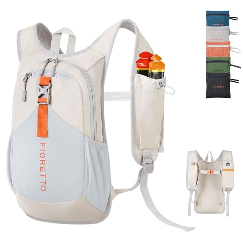 Lightweight 10L Hiking Backpack for Men and Women - Foldable Daypack Beige