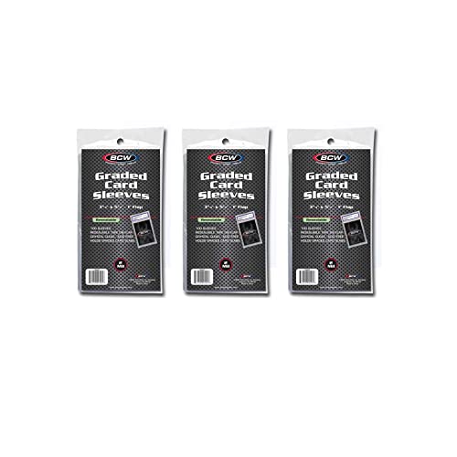 300 Pack Resealable Card Sleeves for Graded Cards - Acid-Free Polypropylene, 3¾ x 5½ with 1” Flap