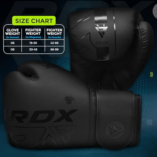 Kids Boxing Gloves 8 oz Black Sparring Muay Thai Leather Training Mitts