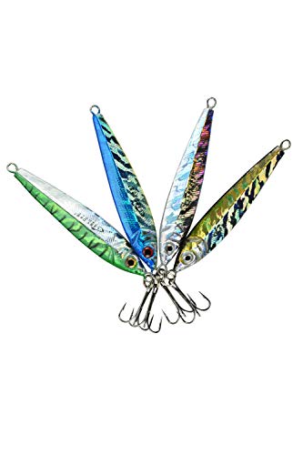 Fishing Bullet Jig 1.5oz - 3 Pack in Green Mackerel - Vibrant Lifelike Colors