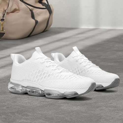 Socviis Men's Air Cushion Running Shoes Breathable Tennis Sneakers White 11 - Casual Sport