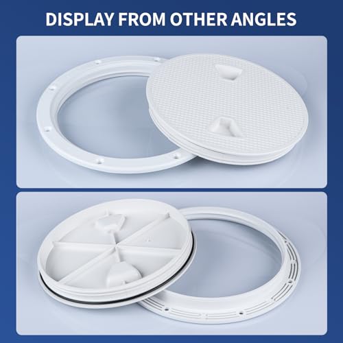 8 Inch Marine Boat Hatch Non Slip Inspection Cover - White, Detachable