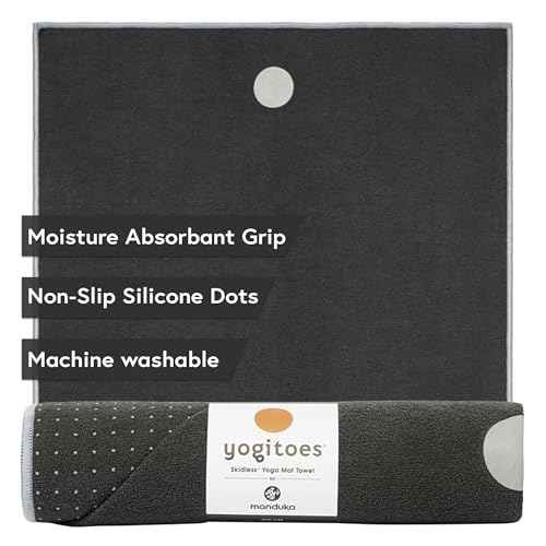 Manduka Yogitoes Hot Yoga Mat Towel - 71" | Moisture Activated Grip | Patented Silicone Nubs | Highly Absorbent, Durable & Easy Care | Made from Recycled Materials | 71 x 24 Inches