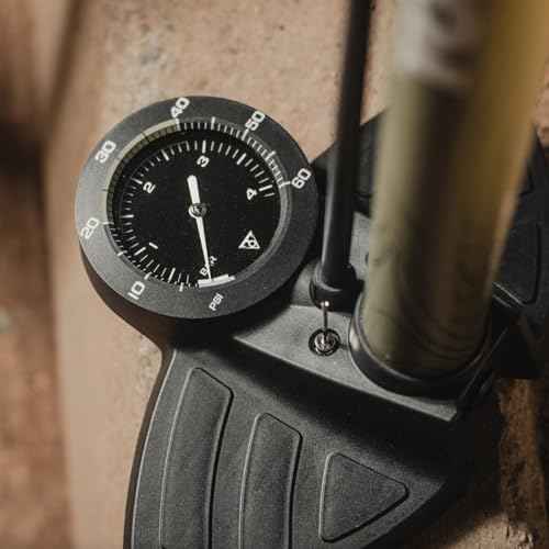 Topeak JoeBlow Mountain II Floor Pump ? High-Volume Steel Barrel, TwinHead for Presta/Schrader/Dunlop Valves, 3.5¡± Analog Gauge, 60 PSI Max, Air Release Button, Ball/Bladder Adapters Included