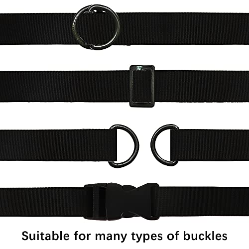 Heavy Nylon Webbing Strap 1 1/4 Inch Black 10 Yards for DIY Outdoor Gear