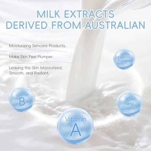 5PCS Milk Skin Care Set for Kids & Women ? Skin Care for Teens 10-12, Skincare for Girls 10-12, Milk Skincare Set with Cleanser, Toner, Serum, Face Cream & Eye Cream ? Gentle Daily Hydration Routine