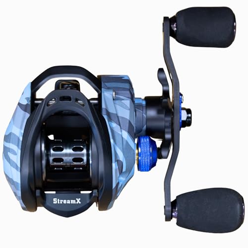 Reaction Tackle StreamX Baitcasting Reel - Right Hand High-Speed 7.5:1, 7+1 Bearings