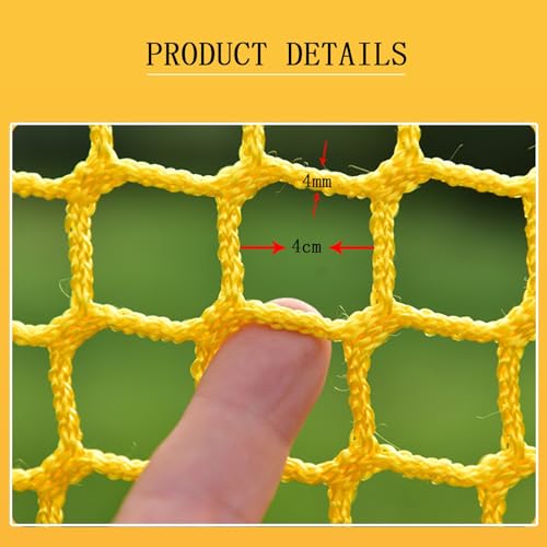 Balcony Safety Netting for Playground Climbing Protection Climbing Cargo Net with 4cm Mesh Knotless Braid (1.5x6m/5x20ft)