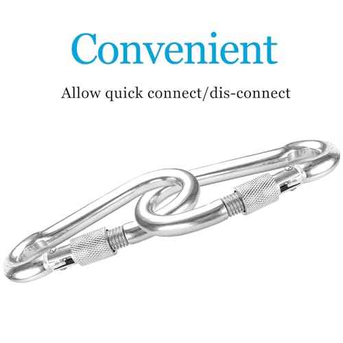 Locking Carabiner Clips, Stainless Steel Spring Snap Hook Locking Carabiner Heavy Duty - 304 Premium Stainless Steel Thumb Screw Carabiner Clip