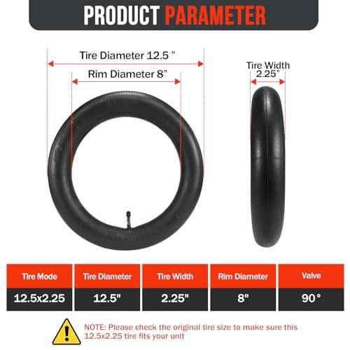 12.5 x 2.25 Inner Tube,2 Pack 12 1/2 x 2 1/4 Inner Tube with Angled Valve Replacement for Electric Scooters,Mini Bikes,Mobility Scooters,Pocket Bike