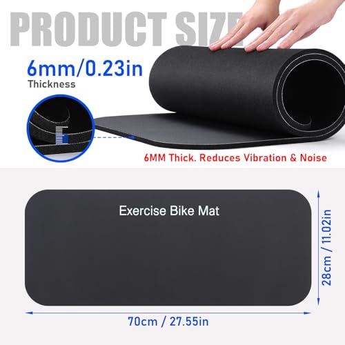 6mm Vibration Absorbing Exercise Bike Mat for Peloton & Cardio Equipment