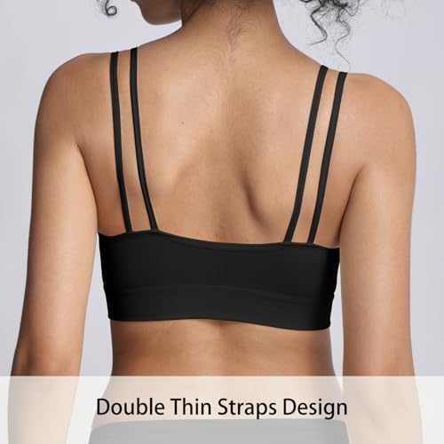 Unpadded Seamless Support Sports Bras for Women - Black, Charcoal, White, X-Large
