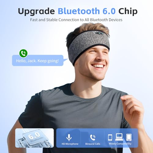 Sleep Headphones Bluetooth Headband for Side Sleepers Black & Grey - Veeniitosr