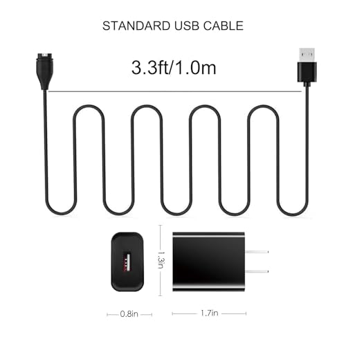 2 Pack Garmin Smartwatch Charging Cables for Fenix, Forerunner, Venu, Vivoactive
