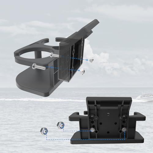 Double Boat Cup Holder for Lund Ranger G3 45 Degree Track Mount - Dual Drink Holder